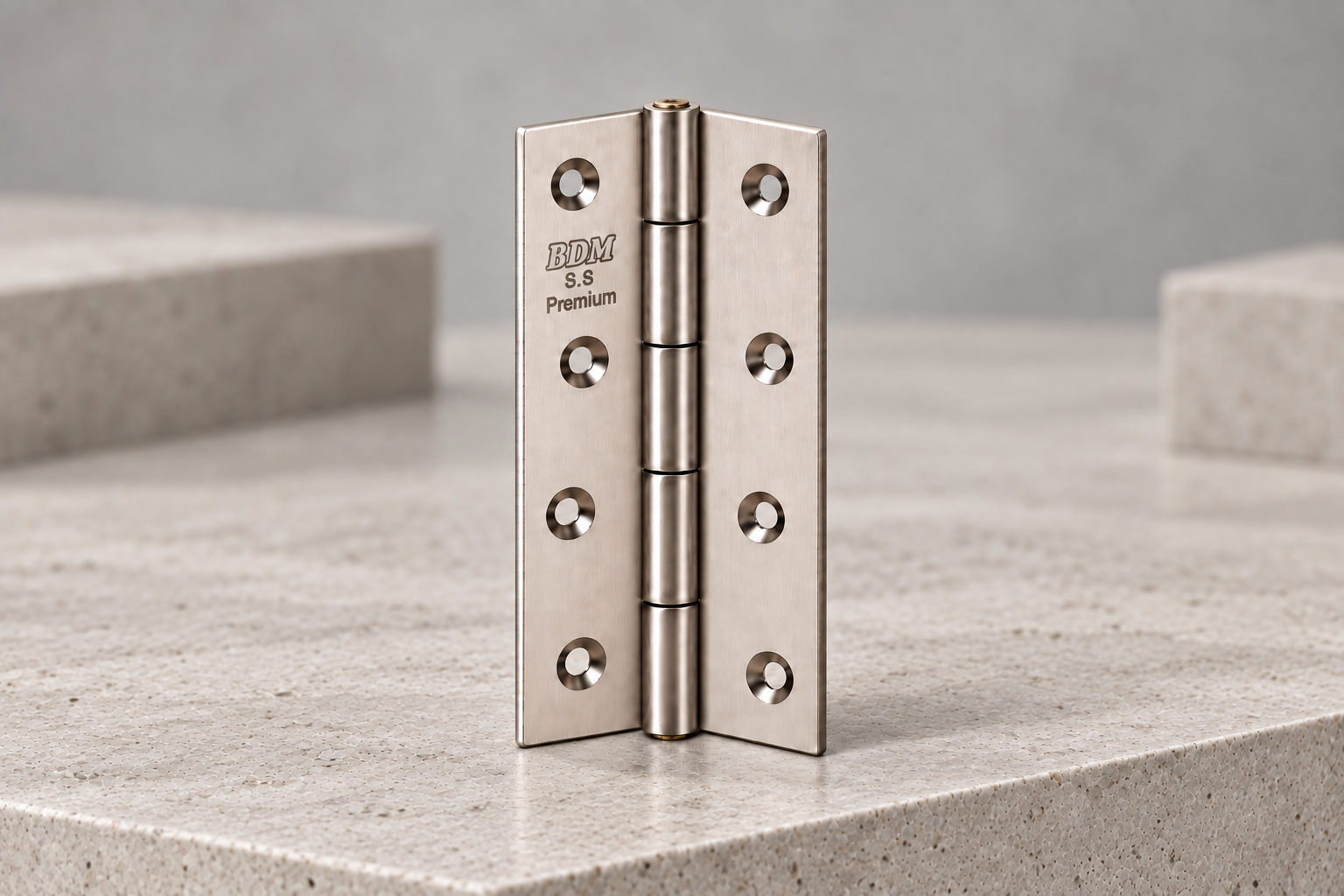 bdm-butt-matte-studio Ordinary butt hinges on a stone surface