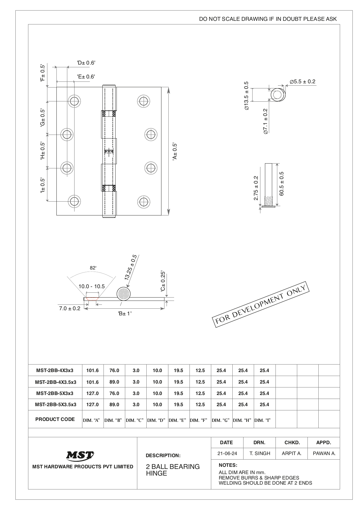 Ball bearing hinge engineering reference