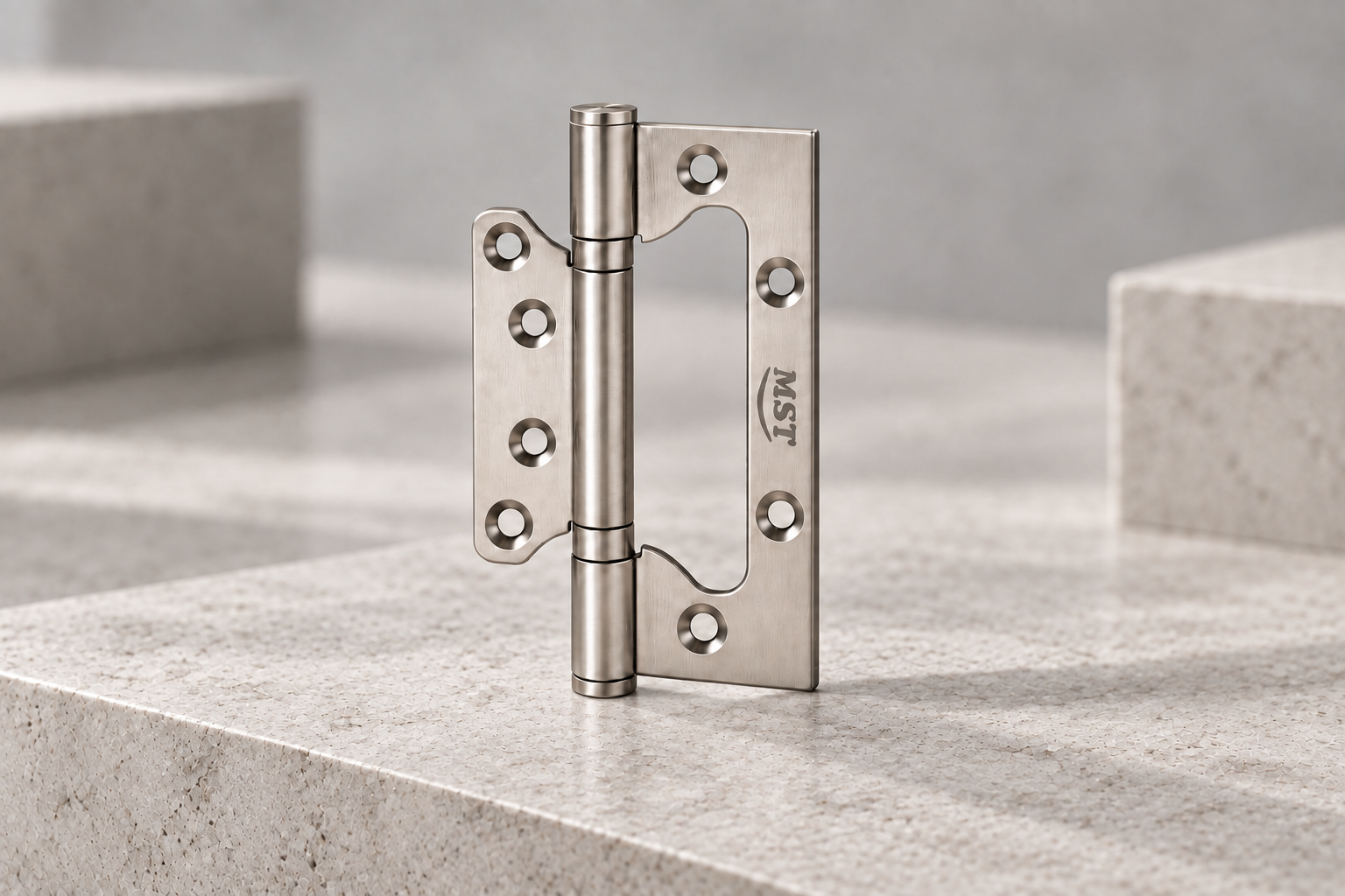 mst-flush-matte-studio Flush hinges on a stone surface